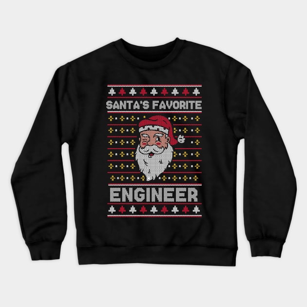 Santa's Favorite Engineer // Funny Ugly Christmas Sweater // Engineer Holiday Xmas Crewneck Sweatshirt by Now Boarding